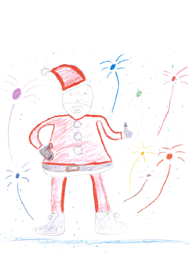 Santa With Fireworks