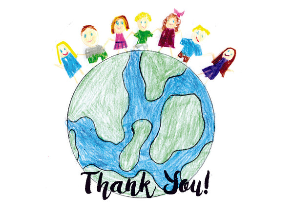 Thank You Children On Earth Card